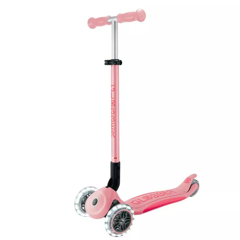 Folding scooter with light-up wheels ELITE LIGHTS - pink