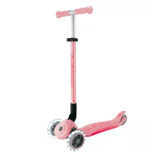 Folding scooter with light-up wheels ELITE LIGHTS - pink