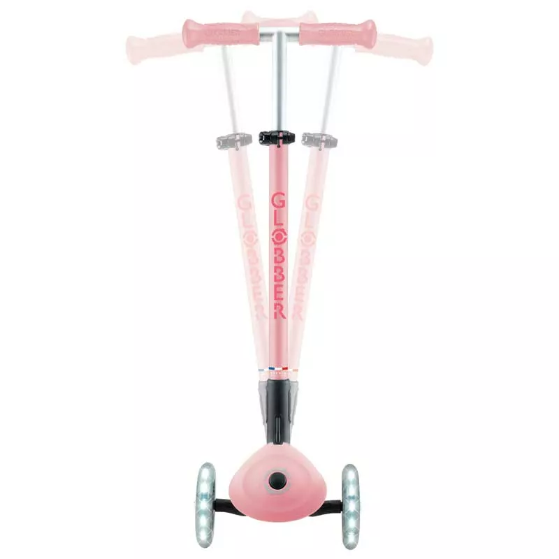 Folding scooter with light-up wheels ELITE LIGHTS - pink