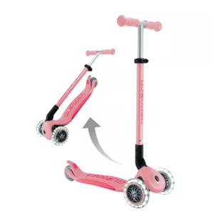 Folding scooter with light-up wheels ELITE LIGHTS - pink