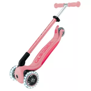 Folding scooter with light-up wheels ELITE LIGHTS - pink