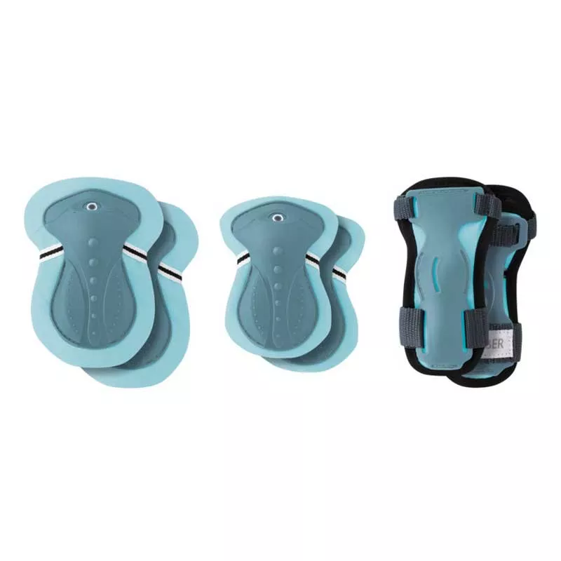 Child protective gear for scooters in pastel blue color, size XS.
