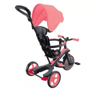 Tricycle 4 in 1 GLOBBER EXPLORER TRIKE with canopy - pink