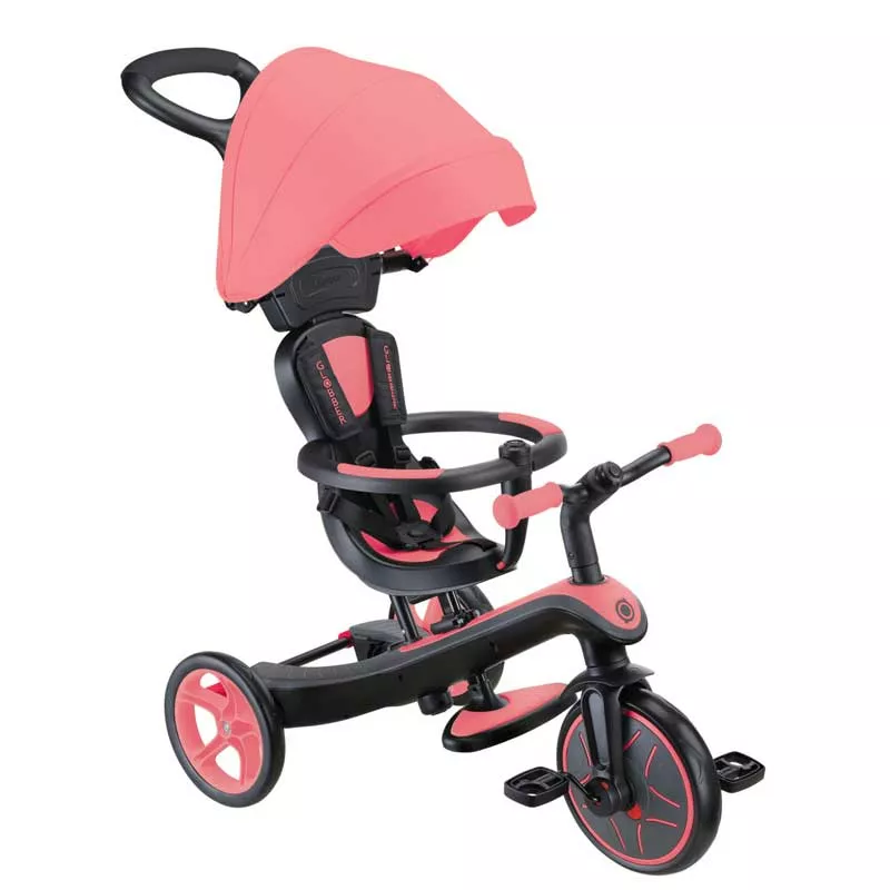 Tricycle 4 in 1 GLOBBER EXPLORER TRIKE with canopy - pink
