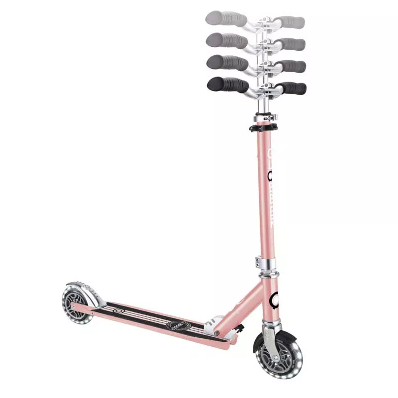 Aluminum children's scooter GLOBBER FLOW ELEMENT LIGHTS - pink gold