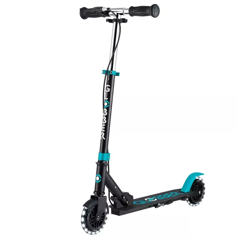 Scooter with hand brake FLOW ELEMENT JUNIOR LIGHTS, black-blue