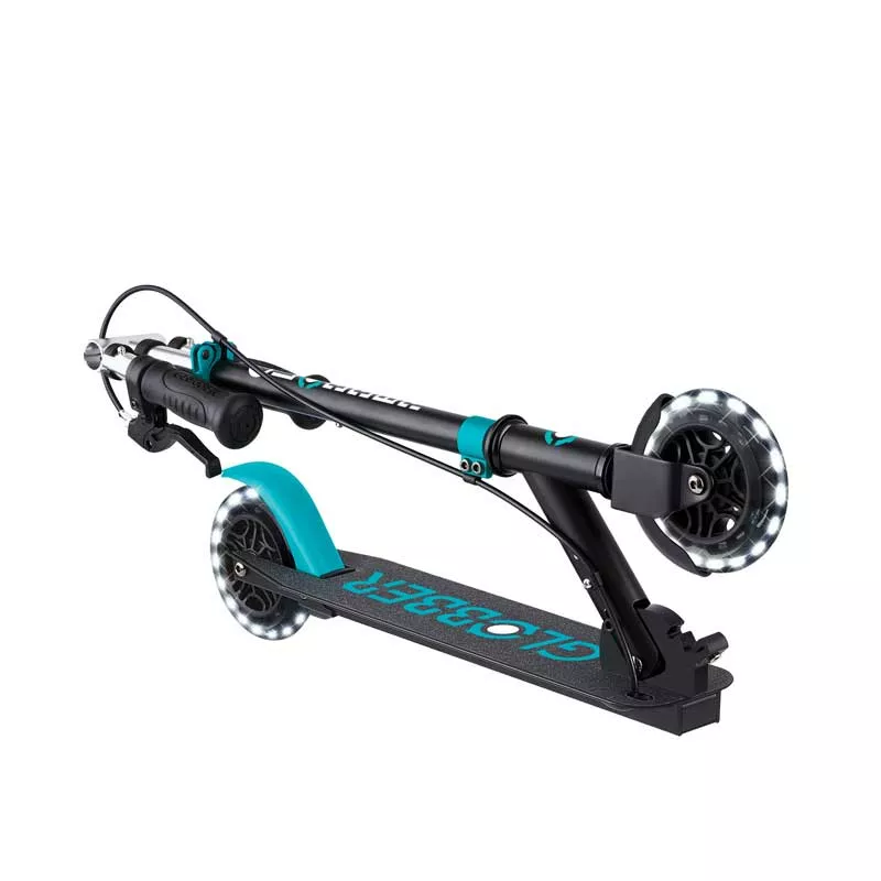 Scooter with hand brake FLOW ELEMENT JUNIOR LIGHTS, black-blue