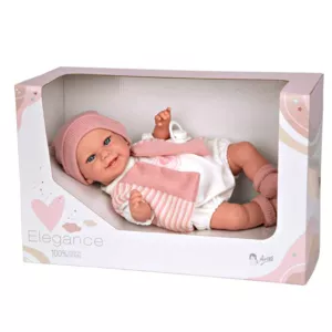 Laughing doll-baby Sophie in soft pink, realistic weight - 35 cm