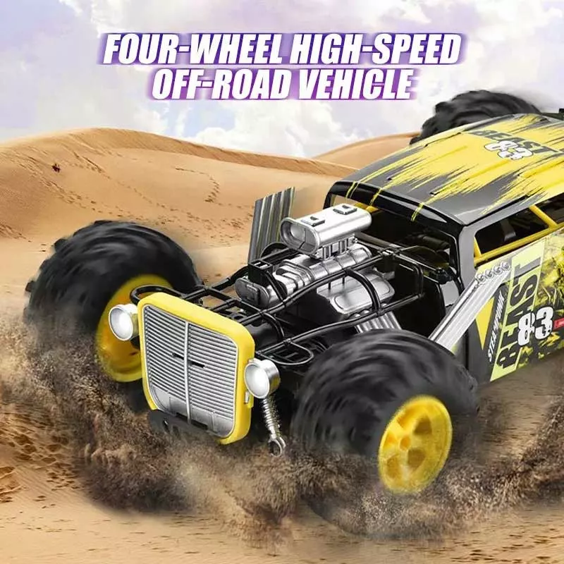 Children's 4x4 car for cascades with RC control 1:12, yellow