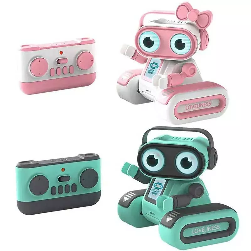 Musical pink robot with lights and recording function 1:16