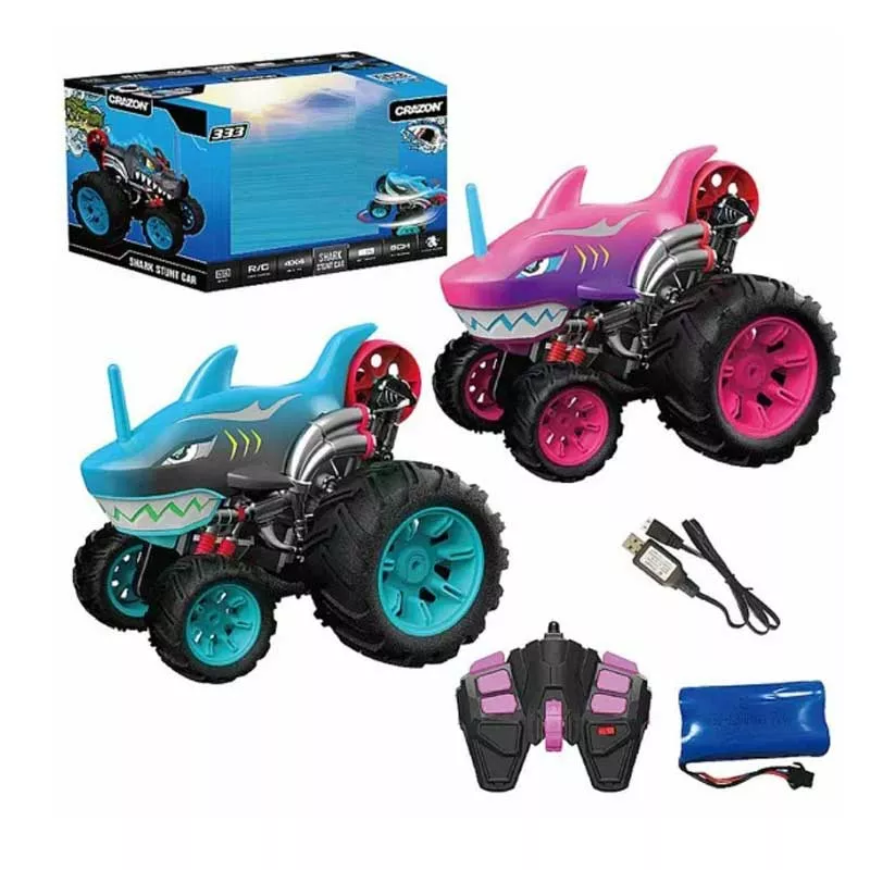 Off-road jeep with RC control and 360° rotation - pink