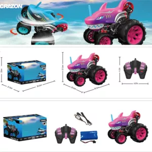 Off-road jeep with RC control and 360° rotation - pink