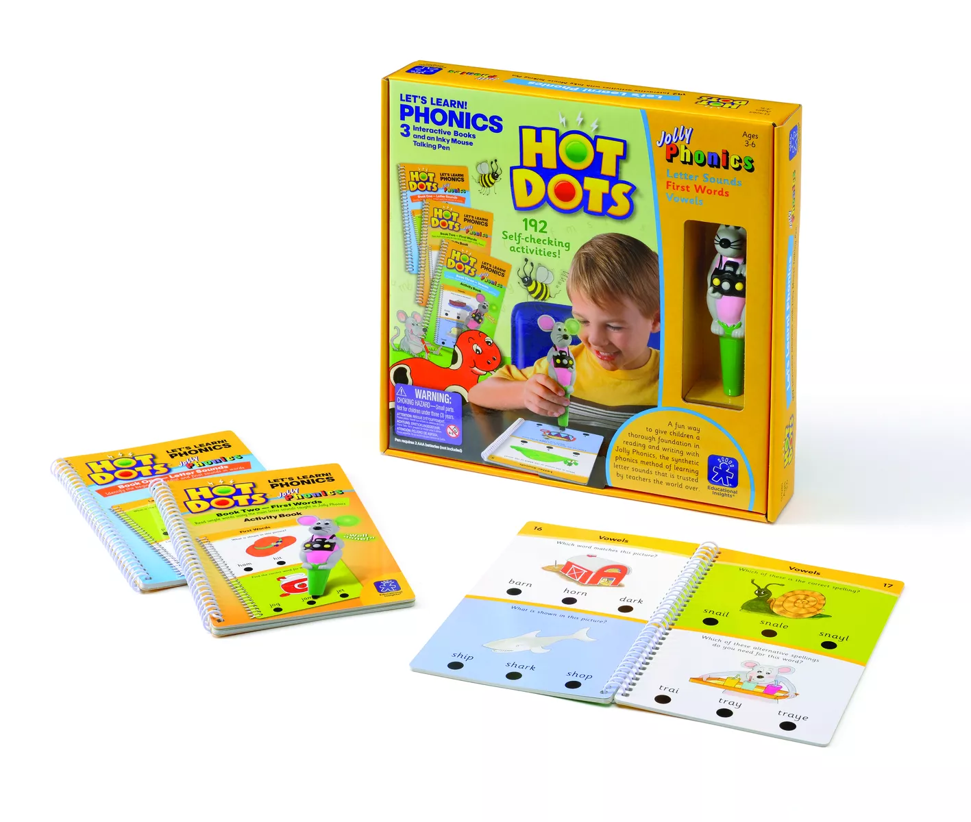 A set of 3 books and a talking pen "HOT DOTS"