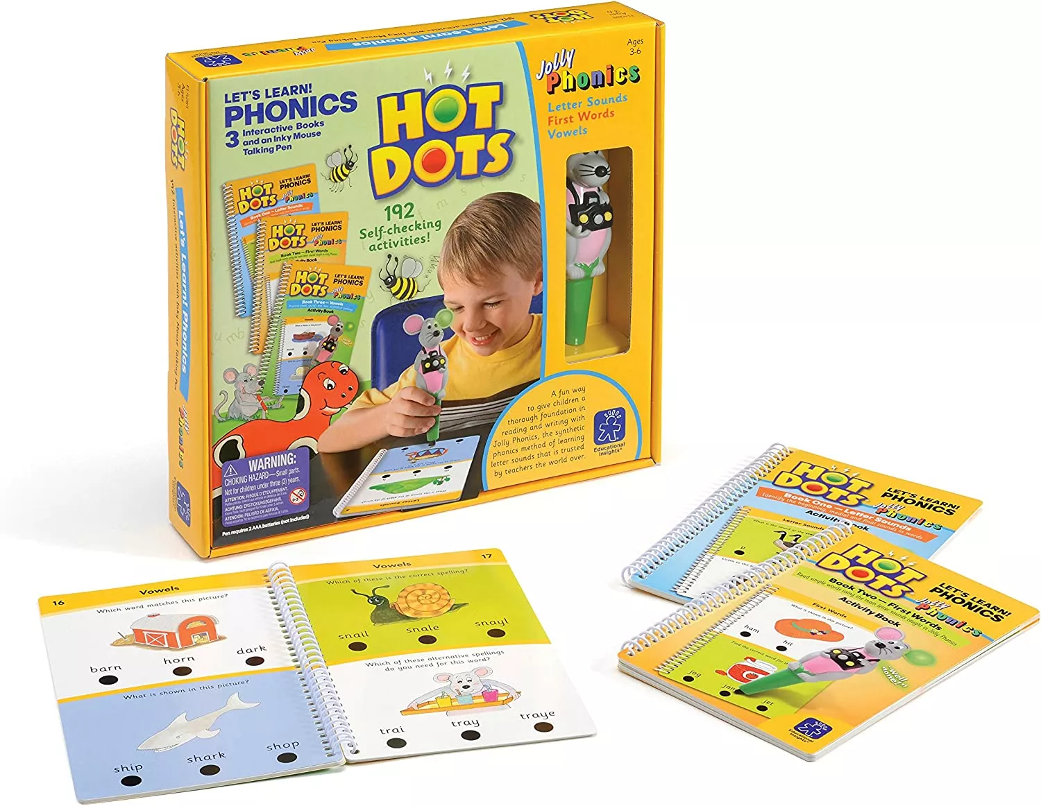 A set of 3 books and a talking pen "HOT DOTS"