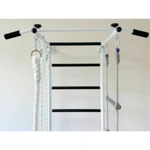 Детска метална шведска стена с аксесоари, бяла