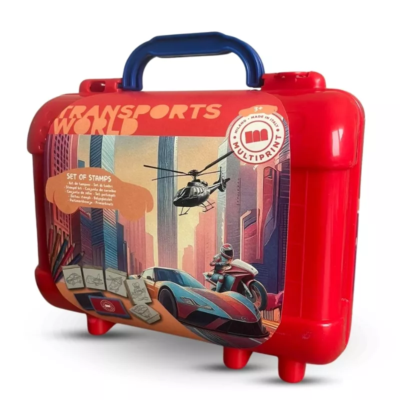 Creative suitcase "Sports cars" with coloring accessories and 5 stamps