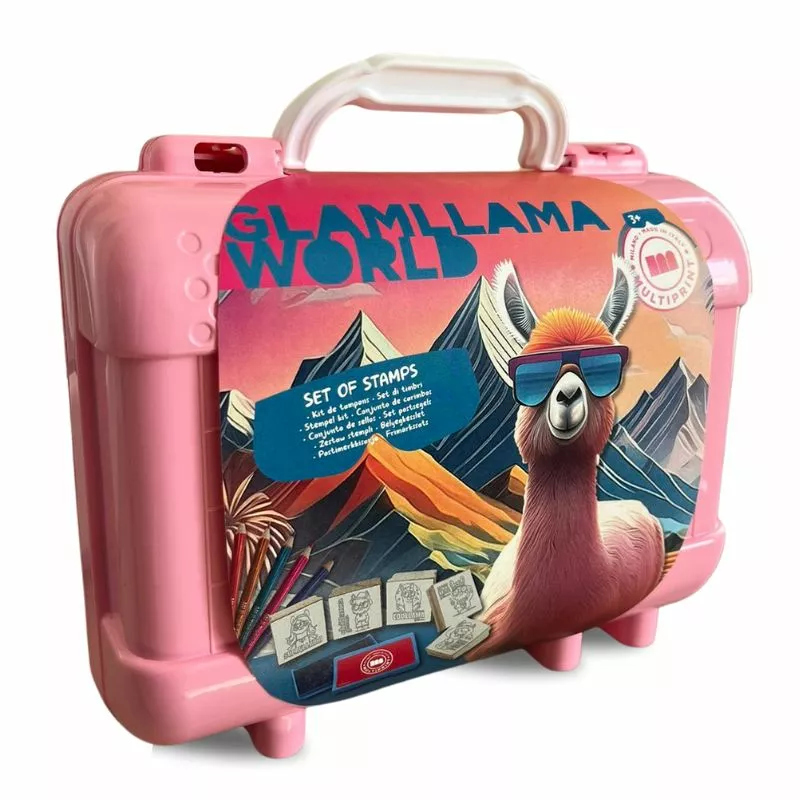 Creative suitcase "Fashion Lama" with coloring accessories and 5 stamps