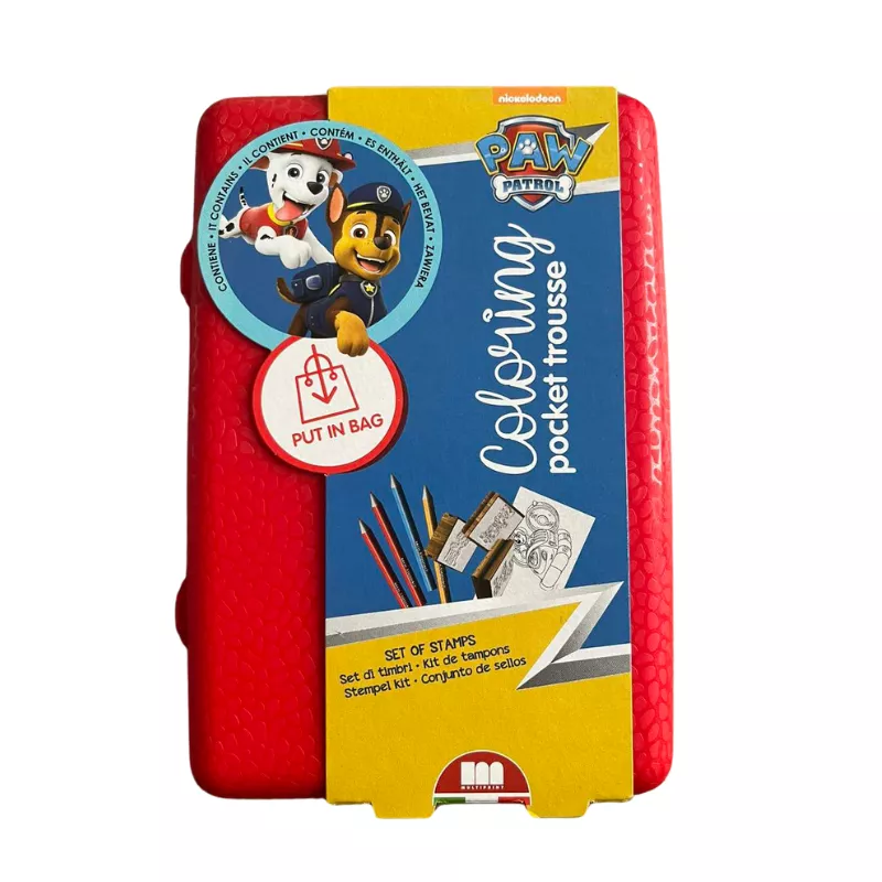 Кутия за съхранение "Paw Patrol" с аксесоари за оцветяване и 3 печата 