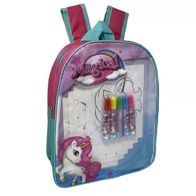 Backpack for girls "Unicorn" with coloring accessories