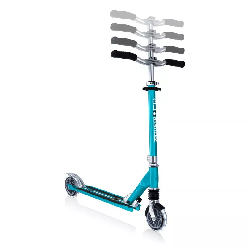 Aluminum folding scooter for kids FLOW ELEMENT COMFORT LIGHTS - aqua