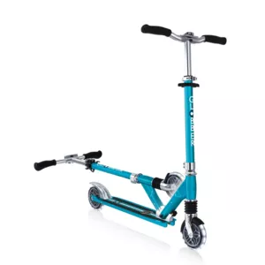 Aluminum folding scooter for kids FLOW ELEMENT COMFORT LIGHTS - aqua