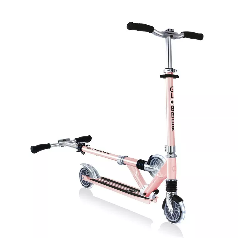 Алуминиева сгъваема тротинетка за деца FLOW ELEMENT COMFORT LIGHTS – розово злато