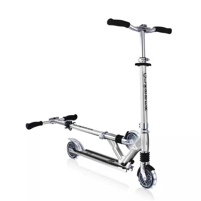 Aluminum foldable scooter for children FLOW ELEMENT COMFORT LIGHTS - silver