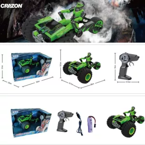 ATV for drifts with 360° rotation, sound and light effects, RC, green