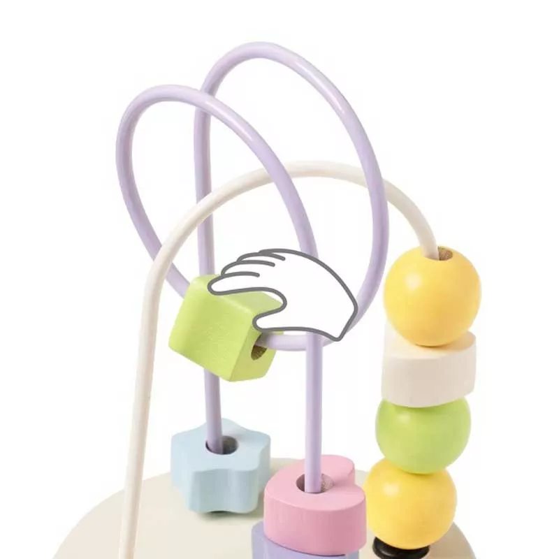 Бебешки дървен комплект от сортери и дрънкалки в пастелни цветове