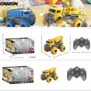 Concrete mixer truck with lights, sounds, and remote control 1:16