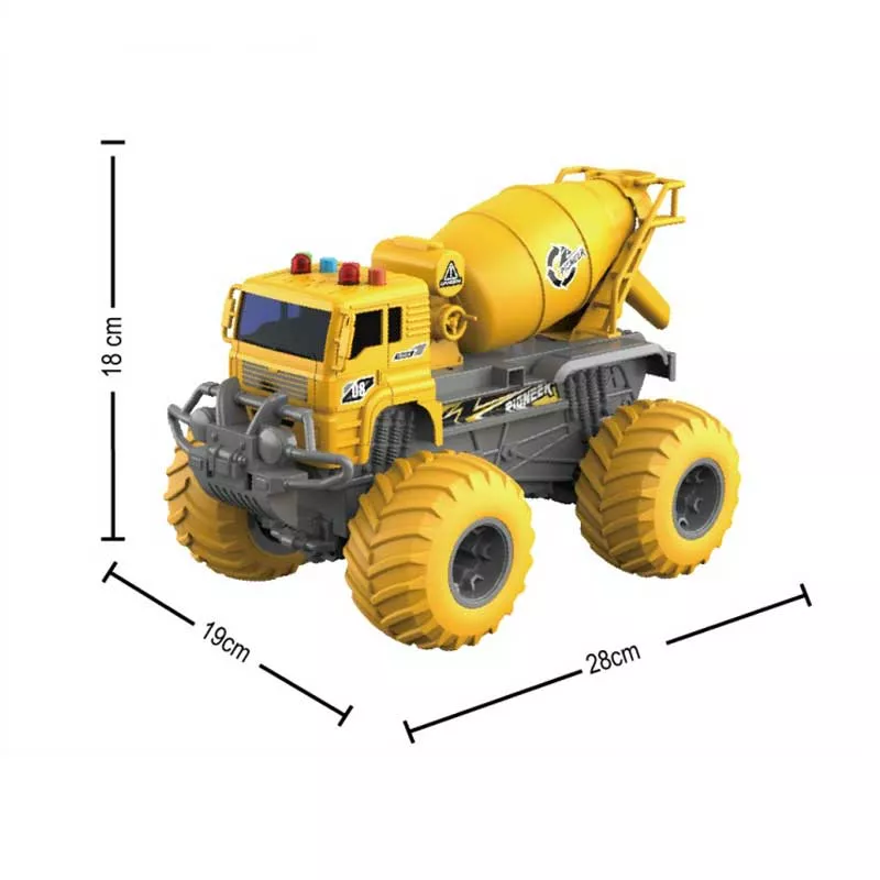 Concrete mixer truck with lights, sounds, and remote control 1:16