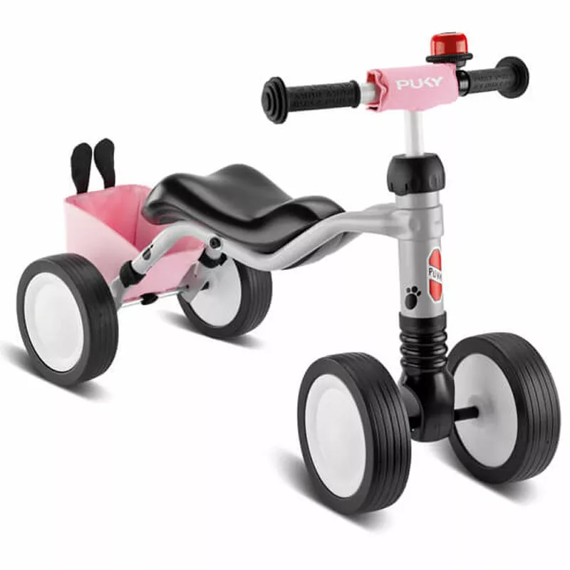 Four-wheeler for kids PUKY Wutsch Bundle, grey-pink
