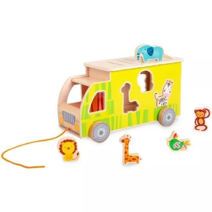 Wooden children's sorter - truck with animals