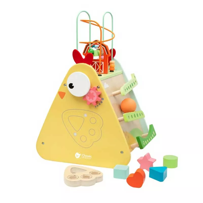 Wooden educational cube - Rooster