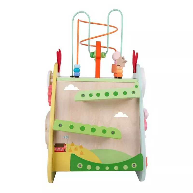 Wooden educational cube - Rooster