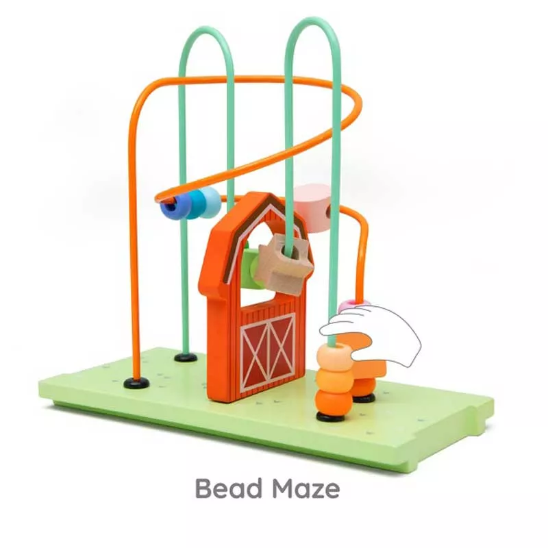 Wooden educational cube - Rooster