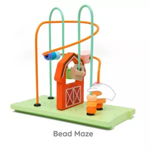 Wooden educational cube - Rooster