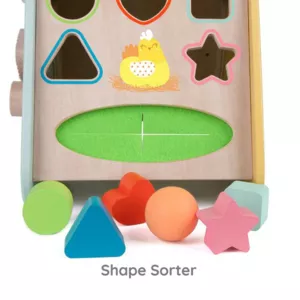 Wooden educational cube - Rooster