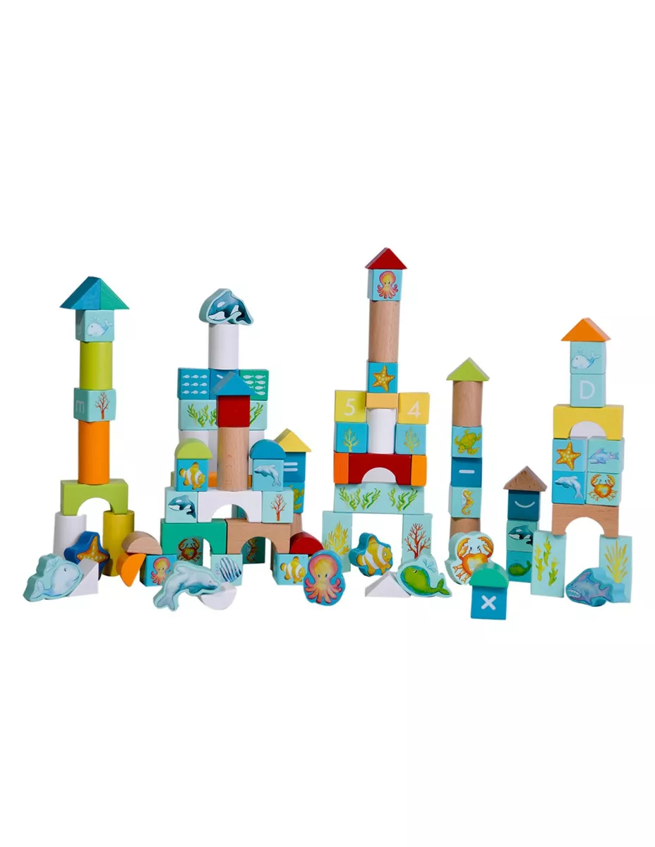 Дървен конструктор с блокчета Морско дъно