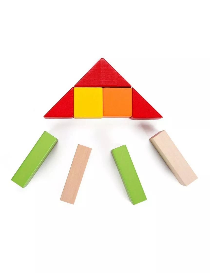 Wooden building blocks set - 100 pieces.