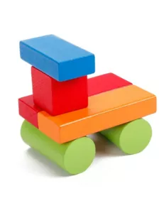 Wooden building blocks set - 100 pieces.