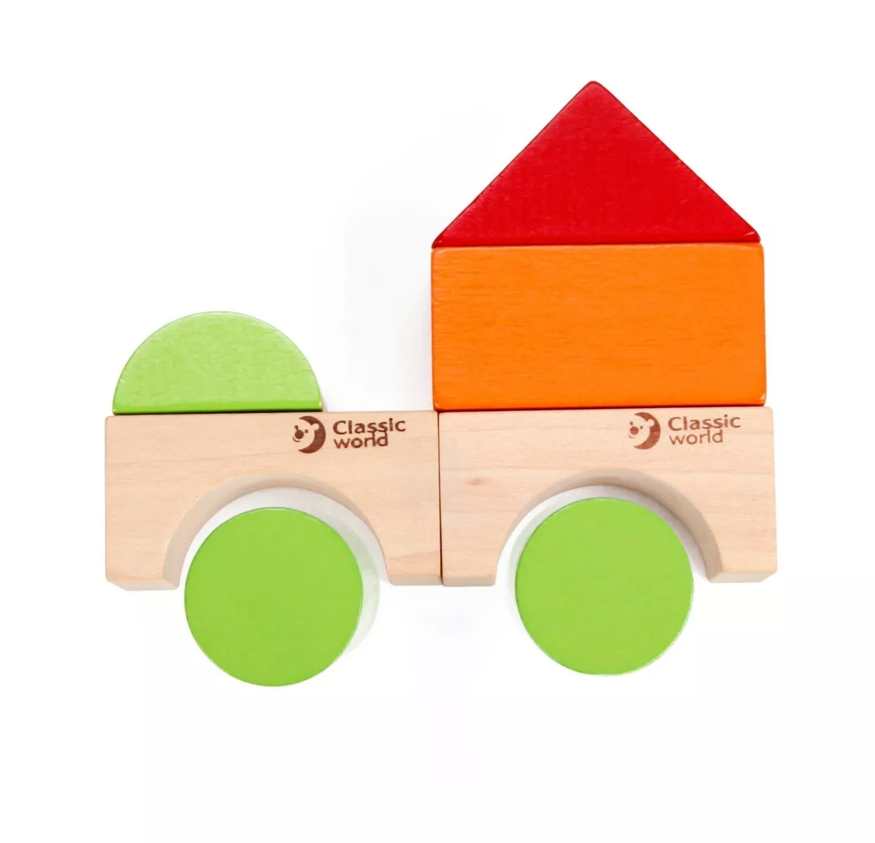 Wooden building set with 100 blocks