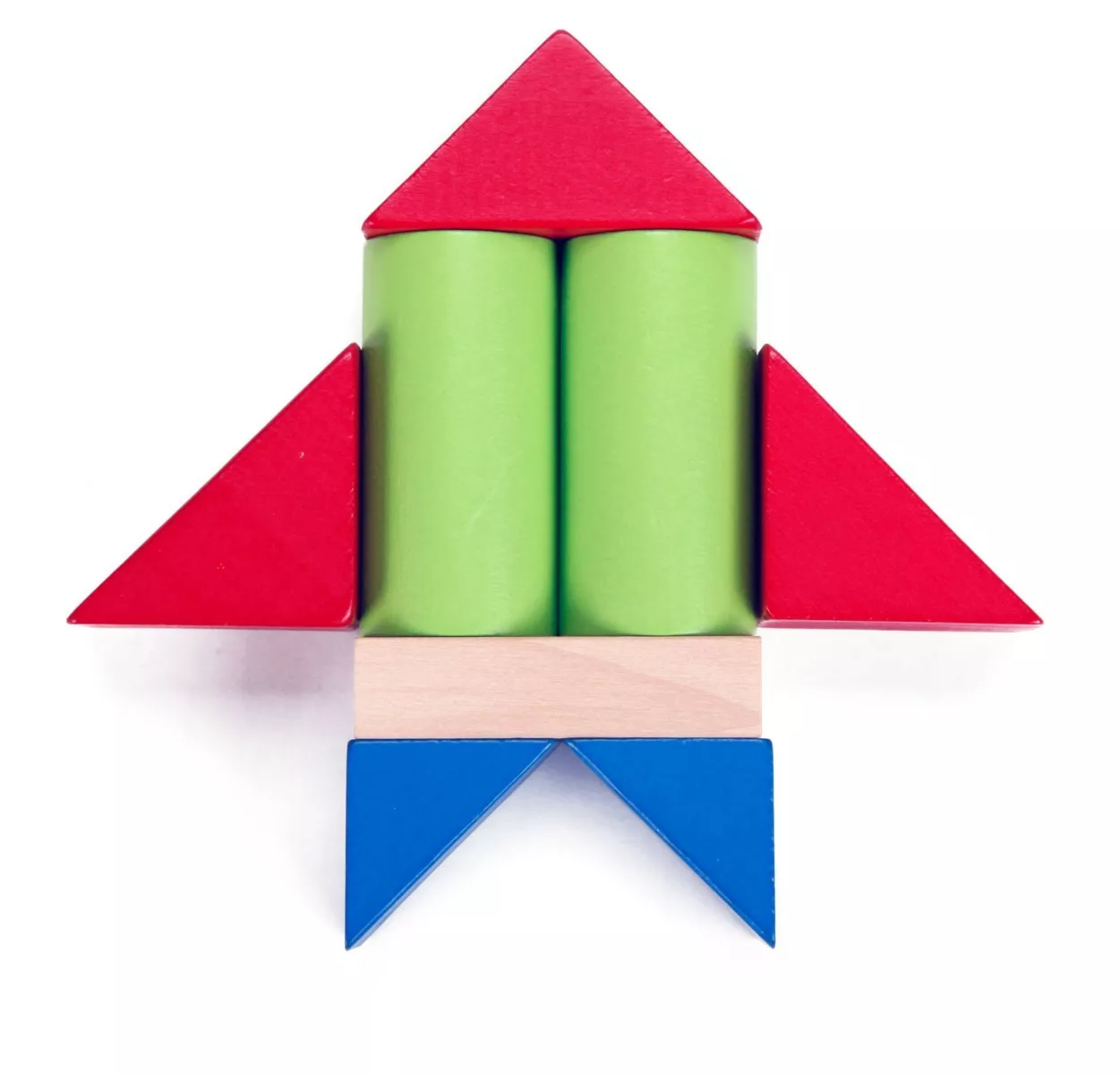 Wooden building set with 100 blocks