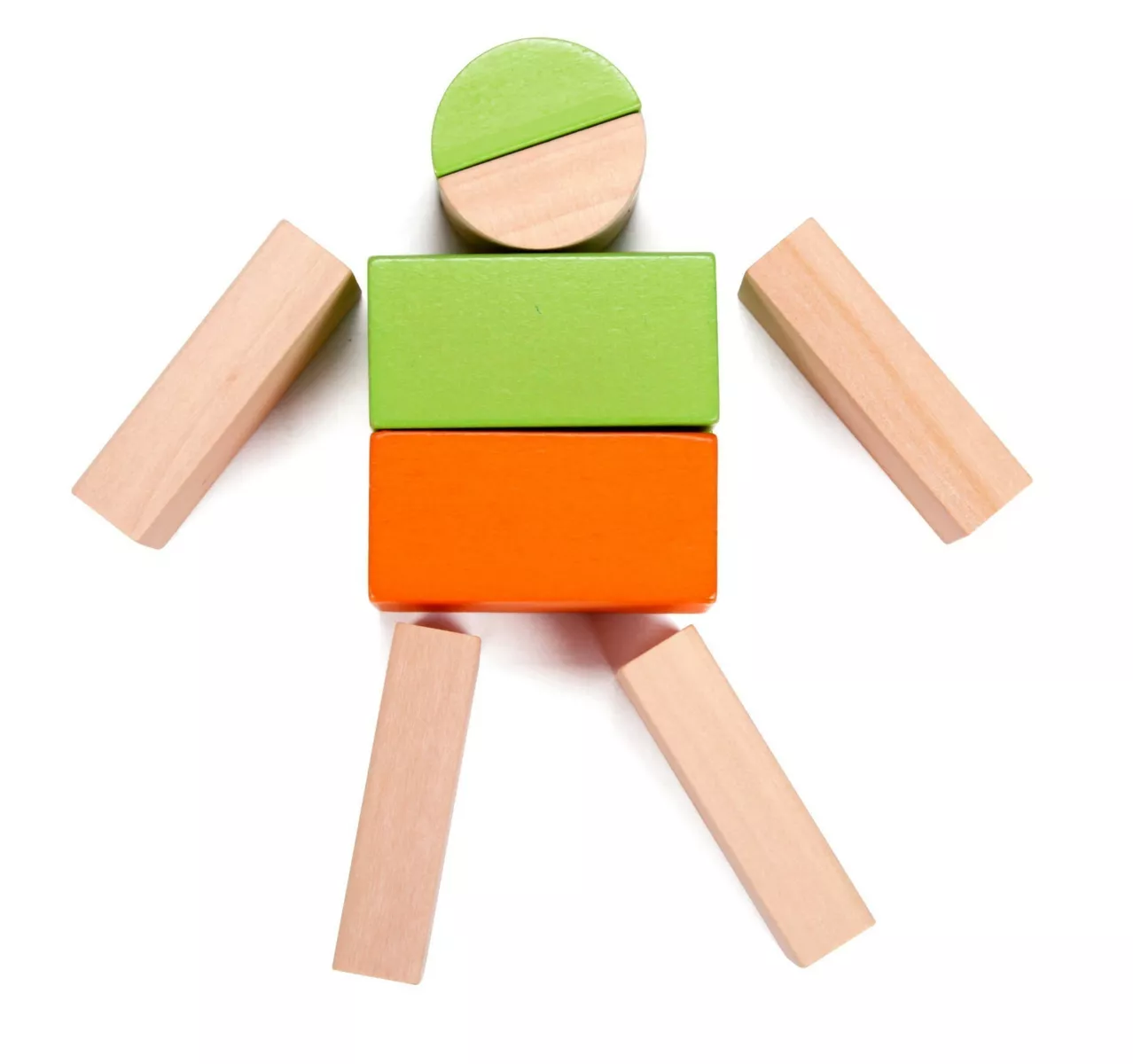 Wooden building set with 100 blocks