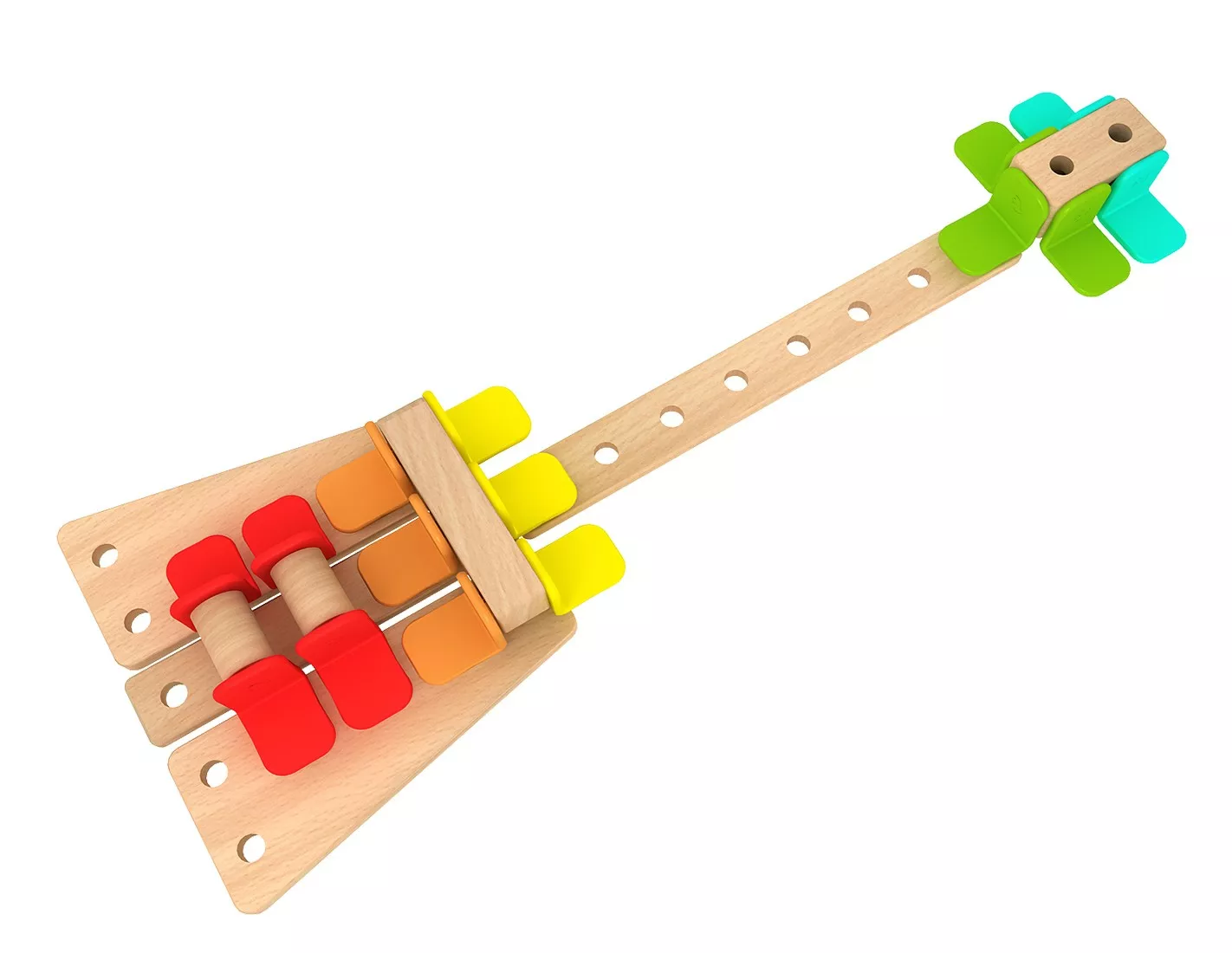 Wooden construction set for children - 218 pieces