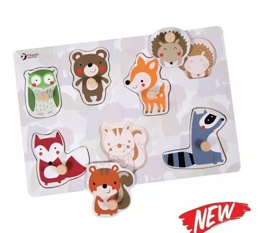 Wooden puzzle with forest animals