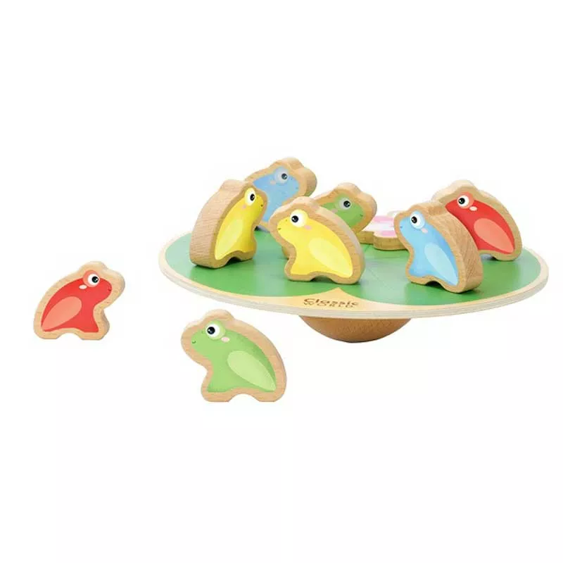 Wooden child's game for balance - Water lily with frogs