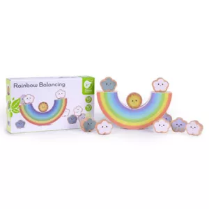 Wooden balancing game - rainbow color