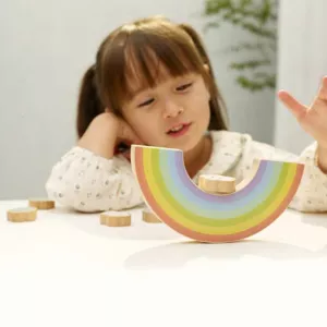 Wooden balancing game - rainbow color