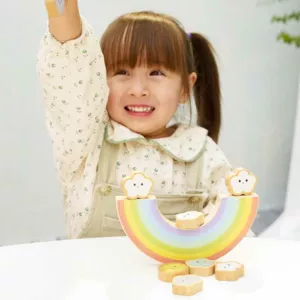 Wooden balancing game - rainbow color